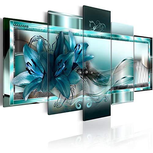 murando - Bilder 150x75 cm Vlies Leinwandbild 5 tlg Kunstdruck modern Wandbilder XXL Wanddekoration Design Wand Bild - Blumen Abstrakt b-C-0153-b-n von B&D XXL