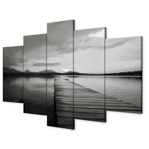 murando - Bilder 150x75 cm Vlies Leinwandbild 5 tlg Kunstdruck modern Wandbilder XXL Wanddekoration Design Wand Bild - Ozean Insel Natur Landschaft Sonnenuntergang c-B-0088-b-p von B&D XXL