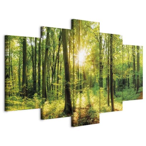 B&D XXL - Wandbilder XXL 200x100cm 5 tlg - Wand Deko Leinwand Bilder Groß Wanddeko Wohnzimmer Schlafzimmer Kunstdrucke - Abstrakt Wald Natur Baum c-B-0186-b-m B&D XXL - Wandbilder XXL 200x100cm 5 tlg - Wand Deko Leinwand Bilder Groß Wanddeko Wohnzimmer Schlafzimmer Kunstdrucke - Abstrakt Wald Natur Baum c-B-0186-b-m von B&D XXL