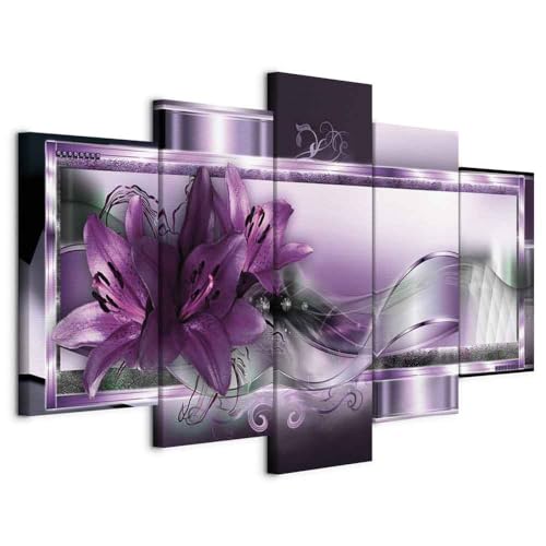 B&D XXL - Wandbilder XXL 200x100cm 5 tlg - Wand Deko Leinwand Bilder Groß Wanddeko Wohnzimmer Schlafzimmer Kunstdrucke - Blumen Abstrakt b-C-0153-b-p B&D XXL - Wandbilder XXL 200x100cm 5 tlg - Wand Deko Leinwand Bilder Groß Wanddeko Wohnzimmer Schlafzimmer Kunstdrucke - Blumen Abstrakt b-C-0153-b-p von Cuadros B&D XXL