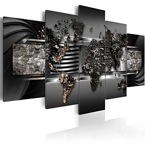 B&D XXL - Wandbilder XXL 200x100 cm Vlies Leinwandbild 5 tlg Kunstdruck modern Wandbilder XXL Wohnzimmer Leinwand Moderne Wanddekoration Design Wand Bild - Weltkarte silber k-A-0026-b-o B&D XXL - Wandbilder XXL 200x100 cm Vlies Leinwandbild 5 tlg Kunstdruck modern Wandbilder XXL Wohnzimmer Leinwand Moderne Wanddekoration Design Wand Bild - Weltkarte silber k-A-0026-b-o von Cuadros B&D XXL