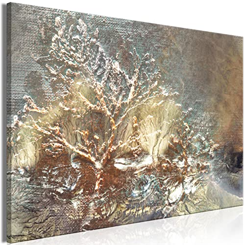 B&D XXL - Wandbilder XXL Abstrakt 120x80 cm Leinwandbild 1 tlg Kunstdruck modern Wandbilder XXL Wanddekoration Design Wand Bild - Textur 3D Effekt Baum wie gemalt a-A-0889-b-a von B&D XXL