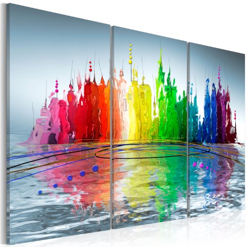 murando - Bilder Abstrakt 120x80 cm Vlies Leinwandbild 3 Teilig Kunstdruck modern Wandbilder XXL Wanddekoration Design Wand Bild - bunt Farben Wasser modern 020101-126 von B&D XXL