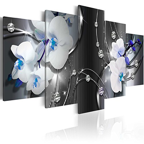murando - Bilder Abstrakt 200x100 cm Vlies Leinwandbild 5 tlg Kunstdruck modern Wandbilder XXL Wanddekoration Design Wand Bild - Blumen Orchidee Diamant b-A-0263-b-p von B&D XXL