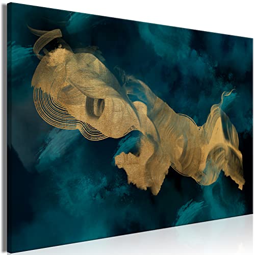 murando - Bilder Abstrakt 60x40 cm Leinwandbild 1 tlg Kunstdruck modern Wanbilder XXL Wanddekoration Design Wandbild dunkelblau Aquarell wie gemalt a-A-10259-b-a von B&D XXL