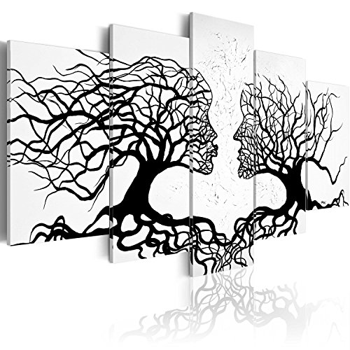 B&D XXL - Wandbilder XXL Bäume Kuss 150x50cm 5 tlg - Wand Deko Leinwand Bilder Groß Wanddeko Wohnzimmer Schlafzimmer Kunstdrucke Abstrakt Wanddeko Wohnzimmer Leinwand Liebe Natur wie gemalt Schwarz B&D XXL - Wandbilder XXL Bäume Kuss 150x50cm 5 tlg - Wand Deko Leinwand Bilder Groß Wanddeko Wohnzimmer Schlafzimmer Kunstdrucke Abstrakt Wanddeko Wohnzimmer Leinwand Liebe Natur wie gemalt Schwarz von Cuadros B&D XXL