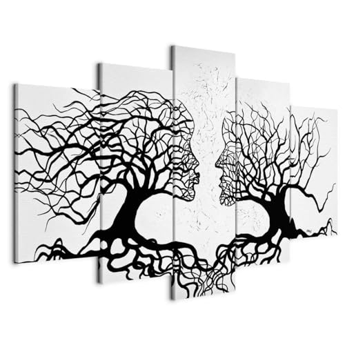 B&D XXL - Wandbilder XXL Bäume Kuss 200x100cm 5 tlg - Wand Deko Leinwand Bilder Groß Wanddeko Wohnzimmer Schlafzimmer Kunstdrucke Abstrakt Wanddeko Wohnzimmer Leinwand Liebe Natur wie gemalt Schwarz B&D XXL - Wandbilder XXL Bäume Kuss 200x100cm 5 tlg - Wand Deko Leinwand Bilder Groß Wanddeko Wohnzimmer Schlafzimmer Kunstdrucke Abstrakt Wanddeko Wohnzimmer Leinwand Liebe Natur wie gemalt Schwarz von Cuadros B&D XXL