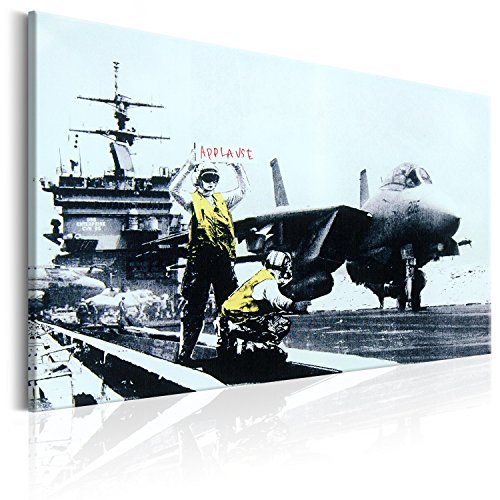 murando - Bilder Banksy Applause 120x80 cm Vlies Leinwandbild 1 tlg Kunstdruck modern Wandbilder XXL Wanddekoration Design Wand Bild - Mural Street Art Graffiti i-C-0056-b-a von B&D XXL