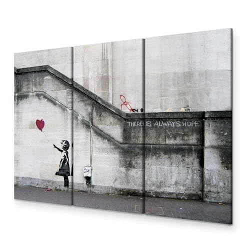 B&D XXL - Wandbilder XXL Banksy Girl with red Balloon 120x80 cm Vlies Leinwandbild 3 Teilig Kunstdruck modern Wandbilder XXL Wanddekoration Design Wand Bild - There is Always Hope B&D XXL - Wandbilder XXL Banksy Girl with red Balloon 120x80 cm Vlies Leinwandbild 3 Teilig Kunstdruck modern Wandbilder XXL Wanddekoration Design Wand Bild - There is Always Hope von Cuadros B&D XXL