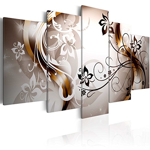 murando - Bilder Blumen 100x50 cm Vlies Leinwandbild 5 tlg Kunstdruck modern Wandbilder XXL Wanddekoration Design Wand Bild - Abstrakt Pflanzenmotiv Ornament bokeh 020110-149 von B&D XXL