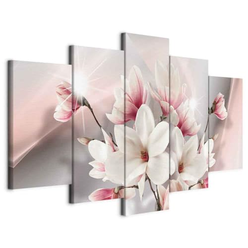 B&D XXL - Wandbilder XXL Blumen 100x50cm 5 tlg - Wand Deko Leinwand Bilder Groß Wanddeko Wohnzimmer Schlafzimmer Kunstdrucke - Magnolien rosa b-A-0217-b-m B&D XXL - Wandbilder XXL Blumen 100x50cm 5 tlg - Wand Deko Leinwand Bilder Groß Wanddeko Wohnzimmer Schlafzimmer Kunstdrucke - Magnolien rosa b-A-0217-b-m von Cuadros B&D XXL