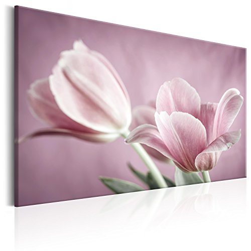 murando - Bilder Blumen 60x40 cm Vlies Leinwandbild 1 tlg Kunstdruck modern Wandbilder XXL Wanddekoration Design Wand Bild - rosa Tulpen Natur Frühling b-B-0101-b-a von B&D XXL