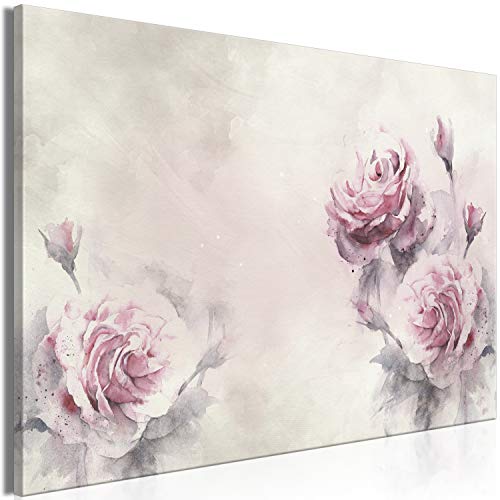 murando - Bilder Blumen 60x40 cm Vlies Leinwandbild 1 tlg Kunstdruck modern Wandbilder XXL Wanddekoration Design Wand Bild - rose Rosen Natur Pflanze grau wie gemalt b-C-0792-b-a von B&D XXL