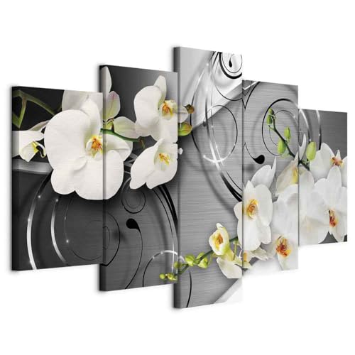 B&D XXL - Wandbilder XXL Blumen Orchidee 200x100cm 5 tlg - Wand Deko Leinwand Bilder Groß Wanddeko Wohnzimmer Schlafzimmer Kunstdrucke - Ornament Glanz Abstrakt b-A-0069-b-o B&D XXL - Wandbilder XXL Blumen Orchidee 200x100cm 5 tlg - Wand Deko Leinwand Bilder Groß Wanddeko Wohnzimmer Schlafzimmer Kunstdrucke - Ornament Glanz Abstrakt b-A-0069-b-o von Cuadros B&D XXL