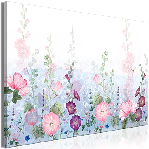 murando - Bilder Blumenwiese 60x40 cm Leinwandbild 1 tlg Kunstdruck modern Wandbilder XXL Wanddekoration Design Wandbild Blumen Wiese bunt Blätter Natur Botanik b-C-10266-b-a von B&D XXL