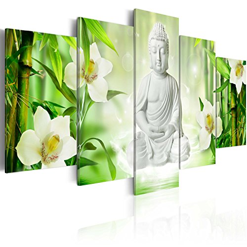 B&D XXL - Wandbilder XXL Buddha 200x100cm 5 tlg - Wand Deko Leinwand Bilder Groß Wanddeko Wohnzimmer Schlafzimmer Kunstdrucke - Orchidee Blumen Zen Feng Shui b-A-0050-b-m B&D XXL - Wandbilder XXL Buddha 200x100cm 5 tlg - Wand Deko Leinwand Bilder Groß Wanddeko Wohnzimmer Schlafzimmer Kunstdrucke - Orchidee Blumen Zen Feng Shui b-A-0050-b-m von Cuadros B&D XXL
