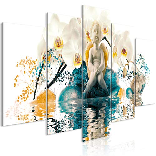 murando - Bilder Engel 150x75 cm Vlies Leinwandbild 5 tlg Kunstdruck modern Wandbilder XXL Wanddekoration Design Wand Bild - Blumen Orchidee Wasser h-A-0161-b-o von B&D XXL