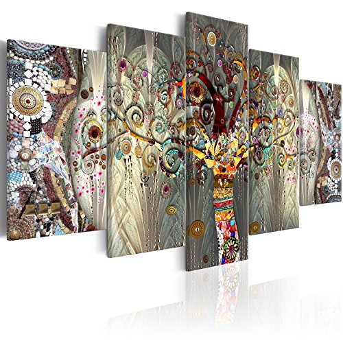 murando - Bilder Gustav Klimt Baum des Lebens 150x75 cm Vlies Leinwandbild 5 tlg Kunstdruck modern Wandbilder XXL Wanddekoration Design Wand Bild - Baum Abstrakt l-A-0005-b-n von B&D XXL