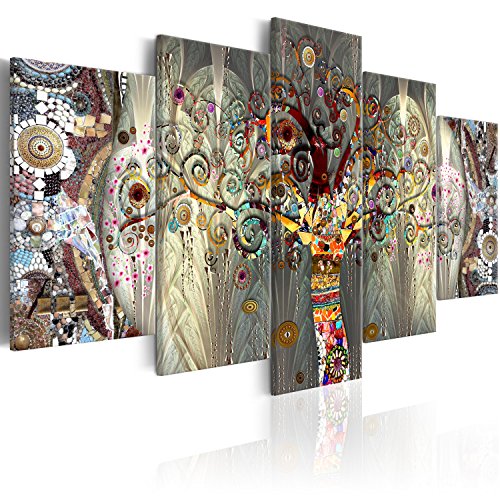 murando - Bilder Gustav Klimt Baum des Lebens 200x100 cm Vlies Leinwandbild 5 tlg Kunstdruck modern Wandbilder XXL Wanddekoration Design Wand Bild - Baum Abstrakt l-A-0005-b-n von B&D XXL