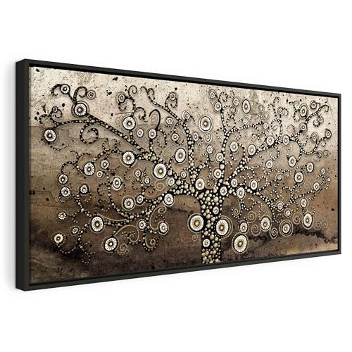 murando - Bilder Holzrahmen Gustav Klimt Baum des Lebens 120x60 cm Vlies Leinwandbild 1 Teilig Kunstdruck modern XXL Wanddekoration Design Wand Bild - Abstrakt schwarzer Rahmen a-A-10136-b-a von B&D XXL