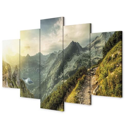 murando - Bilder Landschaft Gebirge 200x100 cm Vlies Leinwandbild 5 tlg Kunstdruck modern Wandbilder XXL Wanddekoration Design Wand Bild - Natur Berge c-B-0037-b-m von B&D XXL