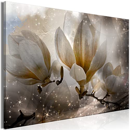 B&D XXL - Wandbilder Magnolie 60x40 cm Leinwandbild 1 tlg Kunstdruck modern Wandbilder XXL Wanddekoration Design Wandbild Baum Blüte Ast Sepia Natur bokeh b-C-10268-b-a von B&D XXL