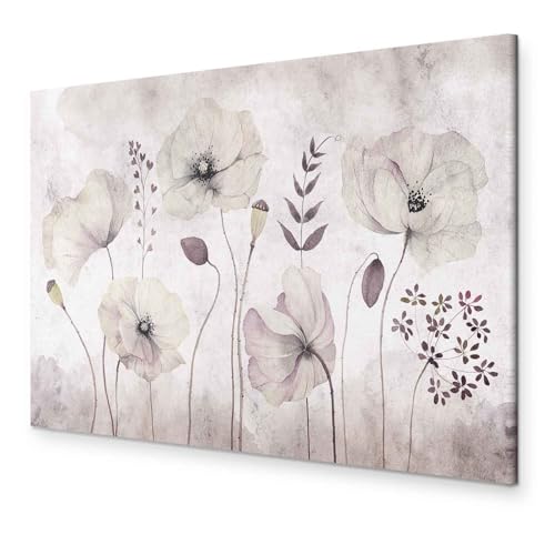 murando - Bilder Mohnblumen 120x80 cm Vlies Leinwandbild 1 tlg Kunstdruck modern Wandbilder XXL Wanddekoration Design Wand Bild - Blumen Botanik Blätter Natur beige b-C-0878-b-a von B&D XXL