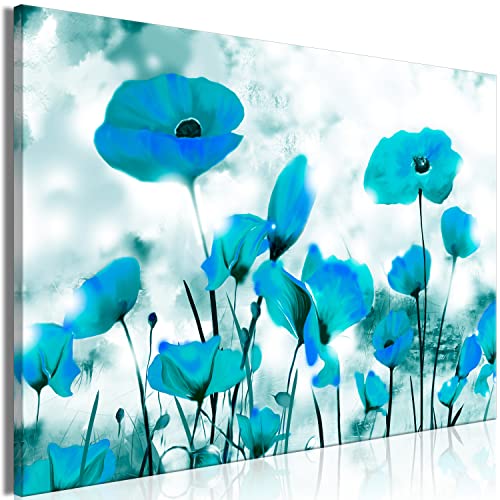 murando - Bilder Mohnblumen 60x40 cm Leinwandbild 1 tlg Kunstdruck modern Wanbilder XXL Wanddekoration Design Wand Bild Blumen blau wie gemalt b-A-10085-b-a von B&D XXL