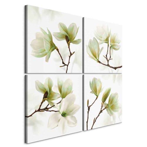 B&D XXL - Wandbilder Set Blumen 60x60 cm 4 Teilig je 30x30 Vlies Leinwandbild Kunstdruck modern Wandbilder XXL Wanddekoration Design Wand Bild mehrteilig Magnolien weiß grün B&D XXL - Wandbilder Set Blumen 60x60 cm 4 Teilig je 30x30 Vlies Leinwandbild Kunstdruck modern Wandbilder XXL Wanddekoration Design Wand Bild mehrteilig Magnolien weiß grün von Cuadros B&D XXL