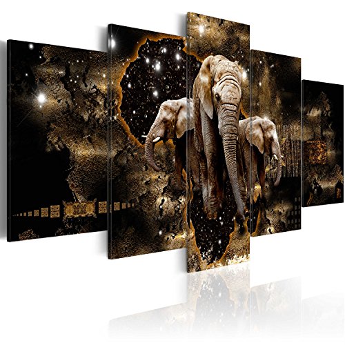 B&D XXL - Wandbilder XXL Tiere 200x100cm 5 tlg - Wand Deko Leinwand Bilder Groß Wanddeko Wohnzimmer Schlafzimmer Kunstdrucke - Abstrakt Elefant schwarz g-A-0011-b-n B&D XXL - Wandbilder XXL Tiere 200x100cm 5 tlg - Wand Deko Leinwand Bilder Groß Wanddeko Wohnzimmer Schlafzimmer Kunstdrucke - Abstrakt Elefant schwarz g-A-0011-b-n von Cuadros B&D XXL