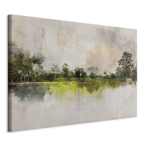 B&D XXL - Wandbilder XXL Wald 120x80 cm Leinwandbild 1 tlg Kunstdruck modern Wanbilder XXL Wanddekoration Design Wand Bild Landschaft Panorama Forst Bäume Natur wie gemalt b-C-10314-b-a von B&D XXL