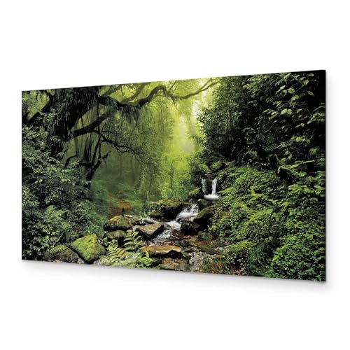 B&D XXL - Wandbilder XXL Wald 90x30 cm 1 tlg - Wand Deko Vlies Leinwand Bilder Groß Wanddeko Wohnzimmer Schlafzimmer Kunstdrucke Panoramabild - Waldlandschaft Natur Panorama Baum von B&D XXL