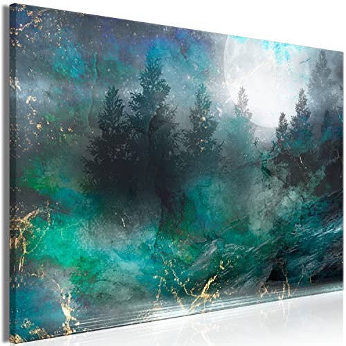 murando - Bilder Wald 90x60 cm Leinwandbild 1 tlg Kunstdruck modern Wandbilder XXL Wanddekoration Design Wand Bild - Natur Landschaft Bäume wie gemalt c-C-0502-b-a von B&D XXL