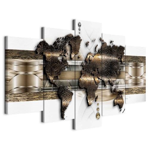 B&D XXL - Weltkarte Bilder für Wohnzimmer 200x100 cm 5 tlg Modern Leinwandbild Groß Wandbilder auf Leinwand XXL Schlafzimmer Wanddekoration Abstrakte Landkarte - Kontinente World Map k-A-0022-b-n B&D XXL - Weltkarte Bilder für Wohnzimmer 200x100 cm 5 tlg Modern Leinwandbild Groß Wandbilder auf Leinwand XXL Schlafzimmer Wanddekoration Abstrakte Landkarte - Kontinente World Map k-A-0022-b-n von Cuadros B&D XXL