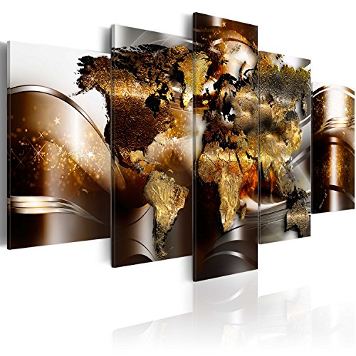 B&D XXL - Wandbilder XXL Weltkarte 225x112cm 5 tlg - Wand Deko Leinwand Bilder Groß Wanddeko Wohnzimmer Schlafzimmer Kunstdrucke - Weltkarte Kontinente World Map Abstrakt silber B&D XXL - Wandbilder XXL Weltkarte 225x112cm 5 tlg - Wand Deko Leinwand Bilder Groß Wanddeko Wohnzimmer Schlafzimmer Kunstdrucke - Weltkarte Kontinente World Map Abstrakt silber von B&D XXL