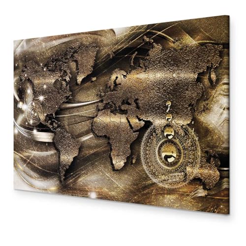 murando - Bilder Weltkarte 60x40 cm Vlies Leinwandbild 1 tlg Kunstdruck modern Wandbilder XXL Wanddekoration Design Wand Bild - Landkarte Kontinente Abstrakt k-A-0512-b-a von B&D XXL