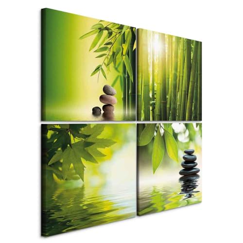 B&D XXL - Wandbilder Zen 60x60 cm Vlies Leinwandbild 4 Teilig Kunstdruck modern Wandbilder XXL Wanddekoration Design Wand Bild - Natur Wasser Bambus Steine grün 9060095 B&D XXL - Wandbilder Zen 60x60 cm Vlies Leinwandbild 4 Teilig Kunstdruck modern Wandbilder XXL Wanddekoration Design Wand Bild - Natur Wasser Bambus Steine grün 9060095 von B&D XXL