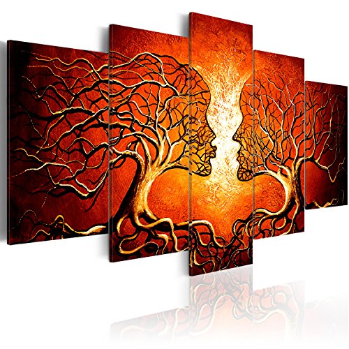 murando HandArt Bilder auf Leinwand Bäume Liebe 5 tlg Leinwandbild Wandbilder Wohnzimmer Wanddekoration Moderne Kunst - Abstrakt h-A-0086-b-n von B&D XXL