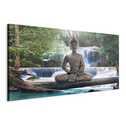 B&D XXL Wandbild Mega XXXL Buddha Einteiliger XXL-Format Kunstdruck zur Selbstmontage Leinwandbilder moderne Bilder DIY Wanddekoration Wohnung Deko Wasserfall c-A-0021-ak-e von B&D XXL