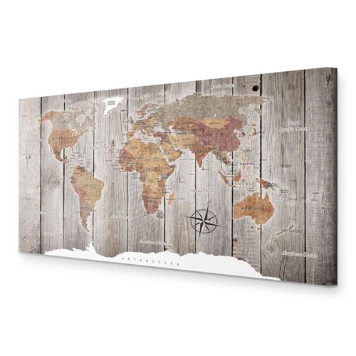 murando Wandbild Mega XXXL WeltkarteEinteiliger XXL-Format Kunstdruck zur Selbstmontage Leinwandbilder moderne Bilder DIY Wanddekoration Wohnung Deko Holz k-C-0050-ak-f von B&D XXL