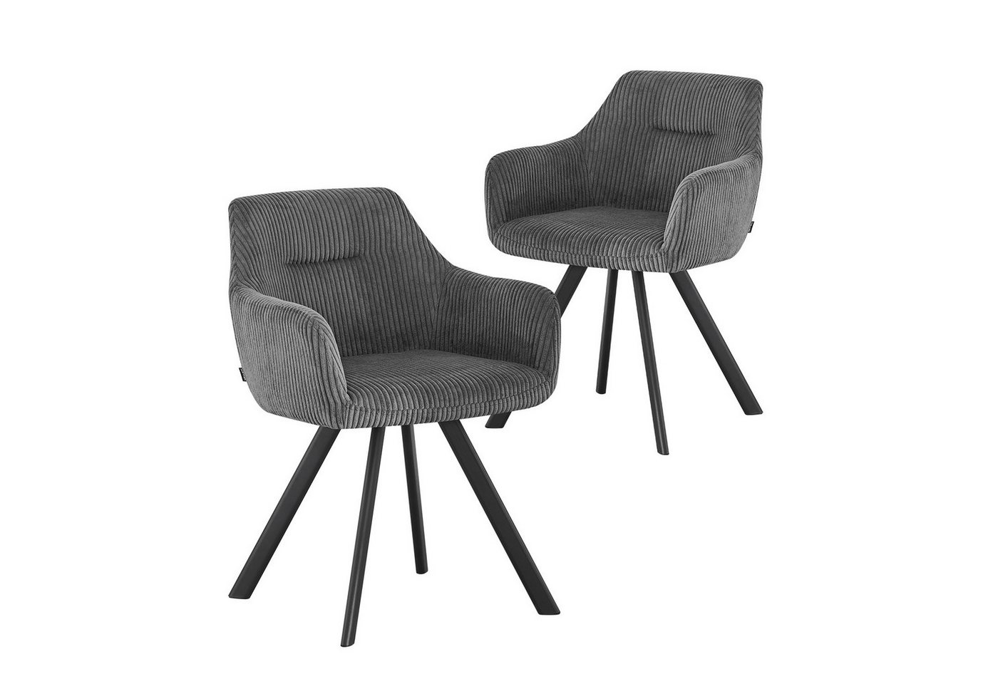 B&D home 4-Fußstuhl CYRUS (2er Set, 2 St), gepolstert, mit Armlehnen von B&D home
