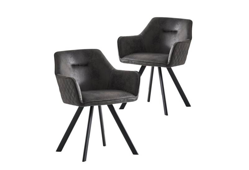 B&D home 4-Fußstuhl CYRUS (2er Set, 2 St), gepolstert, mit Armlehnen von B&D home