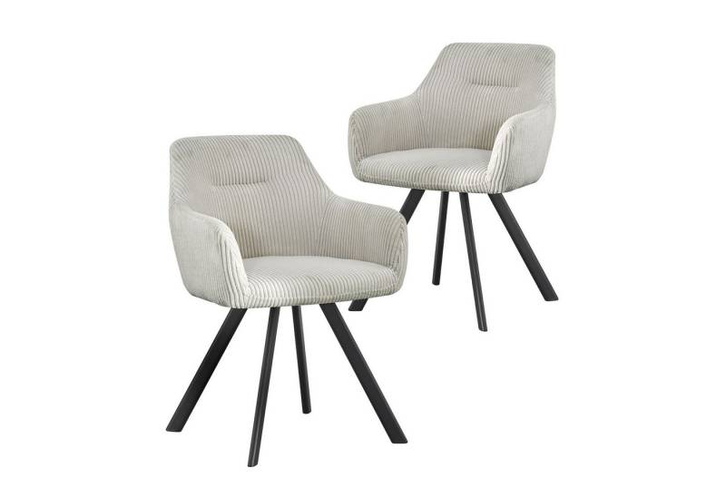 B&D home 4-Fußstuhl CYRUS (2er Set, 2 St), gepolstert, mit Armlehnen von B&D home