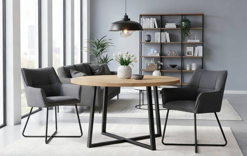 B&D home 4-Fußstuhl NELE (2er Set, 2 St), gepolstert, mit Armlehnen von B&D home