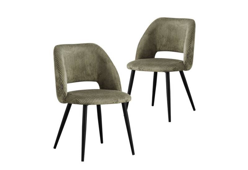 B&D home 4-Fußstuhl VICKY (2er Set, 2 St), gepolstert, Kordsamt von B&D home
