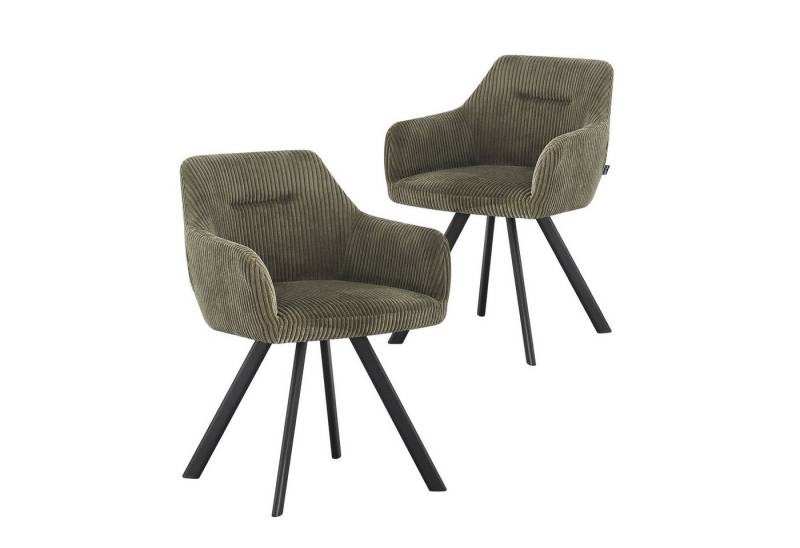 B&D home 4-Fußstuhl CYRUS (2er Set, 2 St), gepolstert, mit Armlehnen von B&D home