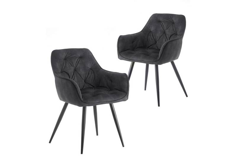 B&D home 4-Fußstuhl DIETER (2er Set, 2 St), Steppung, mit Armlehnen von B&D home