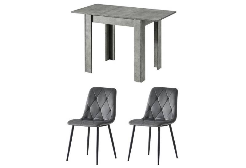 B&D home Essgruppe JONA, (3-teilig), ausziehbar mit 2 Stühlen von B&D home