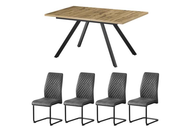 B&D home Essgruppe SILAS, (5-teilig), mit 4 Stühlen, ausziehbar von B&D home