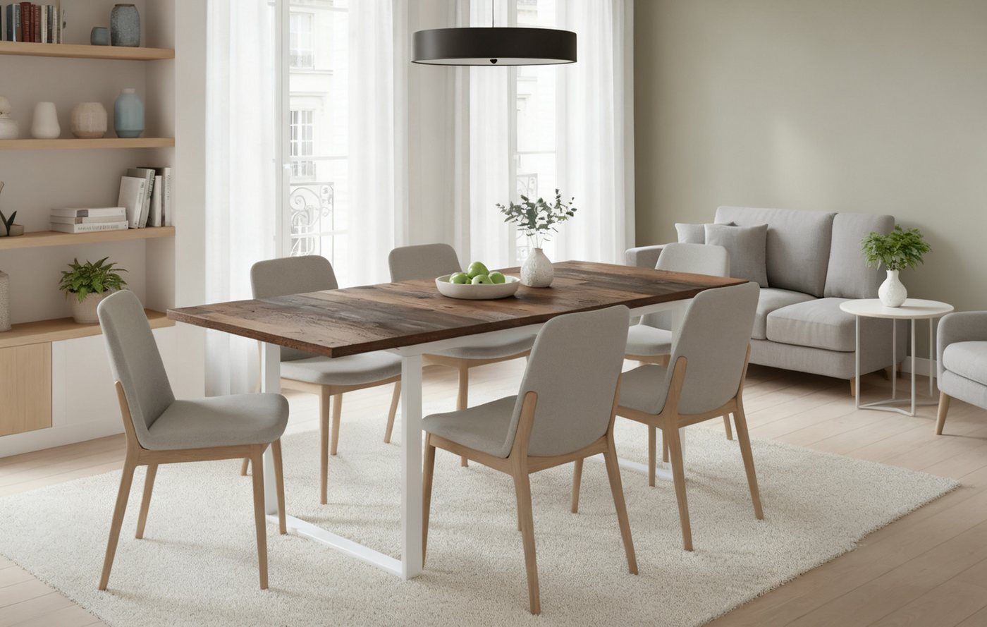 B&D home Esstisch Ausziehtisch ANNA, Kufengestell, ausziehbar, 120-160cm, 4-6 Personen von B&D home